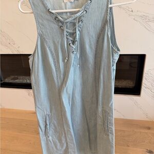 Jack by BB Dakota Sky Blue Lace-Up Dress